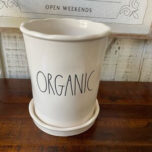 Rae Dunn Organic White Ceramic Planter